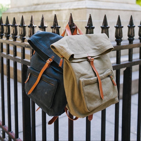 canvas foldover backpack